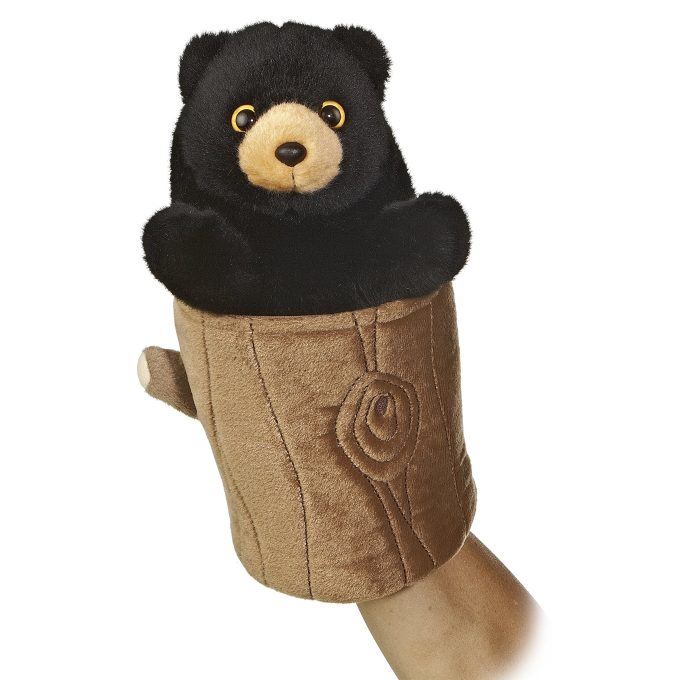 Aurora® - Hand Puppet - 10" Black Bear Pop Up Puppet