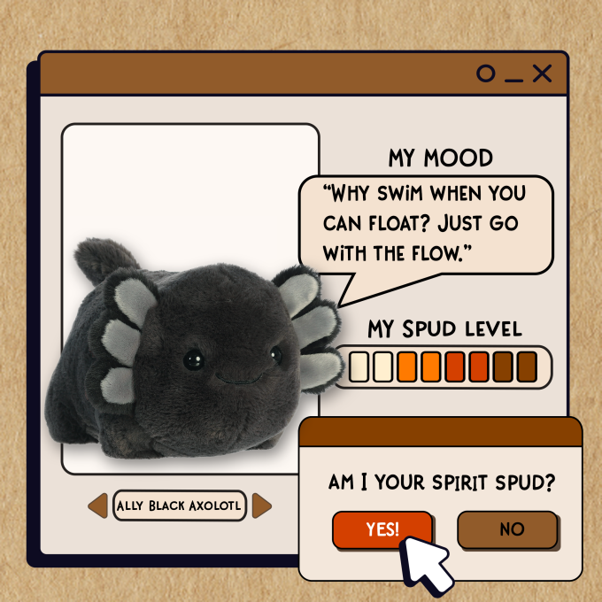Aurora® - Spudsters™ - 10" Ally Black Axolotl™