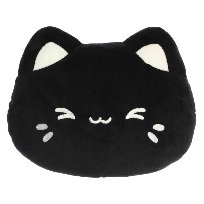 Aurora® - Tasty Peach® - Meowchi Face Plush - 10" Black Sesame